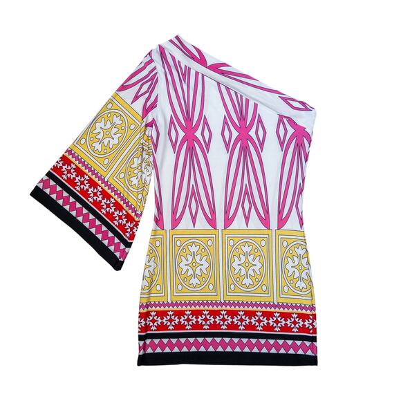 Vintage Y2K Arden B One Shoulder Printed Mini Dress Small - Picture 5 of 7